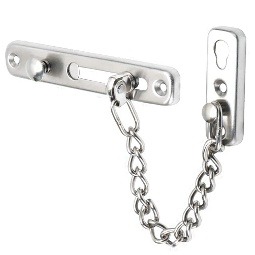 Alise Chain Door Guard Lock,Door Chain Locks with Safety Spring Anti-Theft Press Latch for Inside and Extra Front Door, Brushed Nickel(1 Pack)