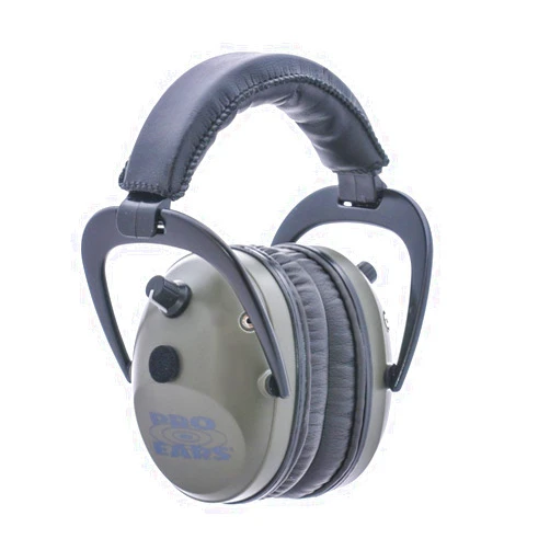 Pro Ears - Pro Tac Plus Gold - Military Grade Electronic Hearing Protection and Amplification - NRR 26 - Ear Muffs - Green