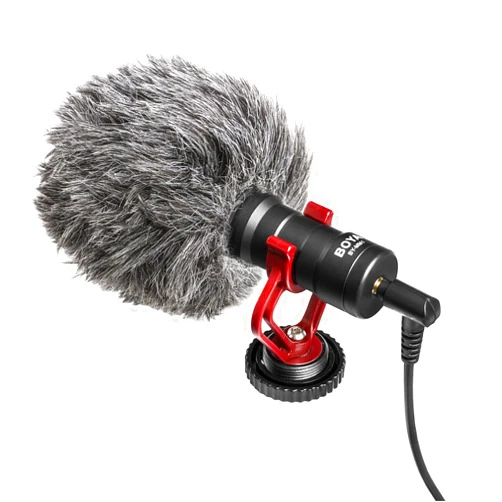 BOYA BY-MM1 Camera Microphone with Shock Mount/Windshield Universal Shotgun Microphone for Cameras & Camcorders,iPhone, Android Smartphones
