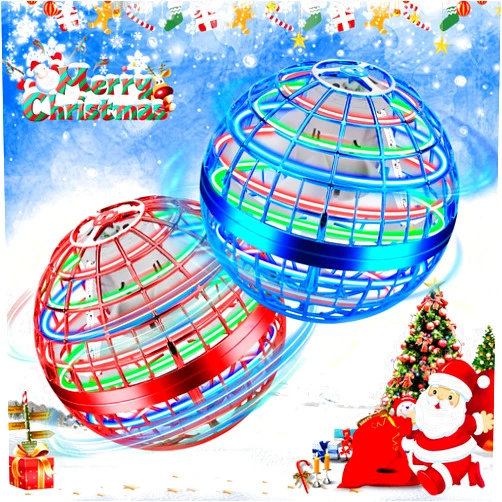 M&HONG 2 Pack Flying Orb Ball Toy Flying Space Orb Magic Flying Ball Toy, 360° Rotating Hover Ball Cool Toy, Flying Spinner Toys Space Boomerang Ball with LED Lights for Kids Adult Christmas Birthday Gift