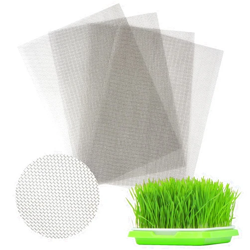 Ecmln 4 pcs Seed Sprouting Tray Mesh Mat,Seed Sprouter, Vegetable Microgreens Planting Mats 8.2