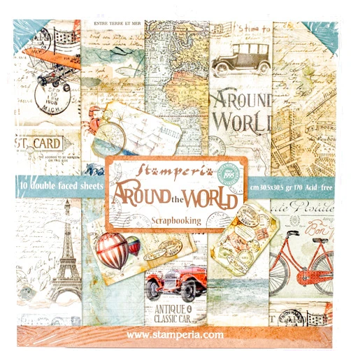 Stamperia Intl Scrapbooking Paper, Multi-Colored 10 Pack