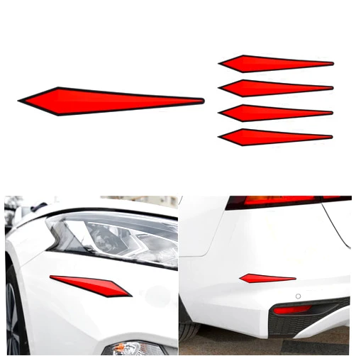 cueclue 5 Pieces Car Door Bumper Guard Protector Sticker, Hood Anti-Scratch Article, Rearview Mirror Rubber Anti-Collision Decals, Fit for Car 3D Three-Dimensional Appearance Decorative (Red)