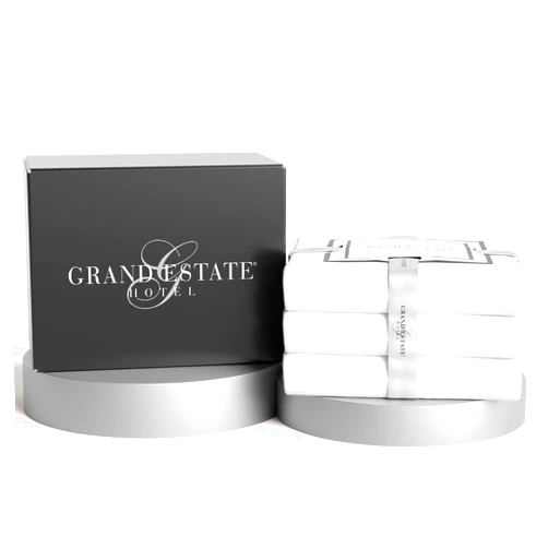 GRAND ESTATE HOTEL King Size Flat Sheets Only, White Cotton-Rich Hotel Quality White Flat Sheet, Luxury Feel, Wrinkle-Resistant, Soft & Silky Sateen Sheets for Hotel, Spas, Salons, Hospital -Grand Estate Hotel