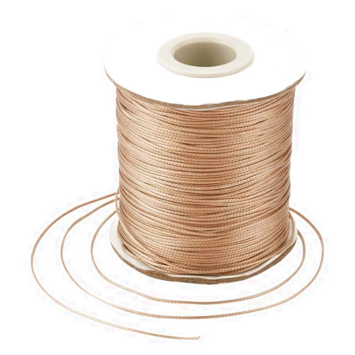 Craftdady 185 Yards Waxed Polyester Cord 0.5mm Thick Braided Bracelet Jewelry Making Beading Thread String (Burlywood)
