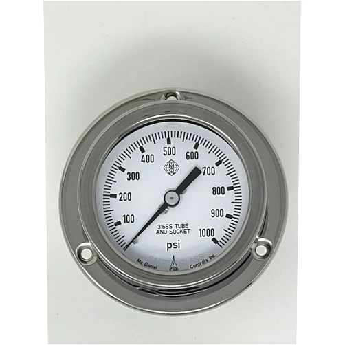 McDaniel Controls KKP | McDaniel Model K All Stainless Gauge, 0 to 1,000 psi, Dial : 2 1/2'' (63mm), Connection : 1/4'' NPT : Male