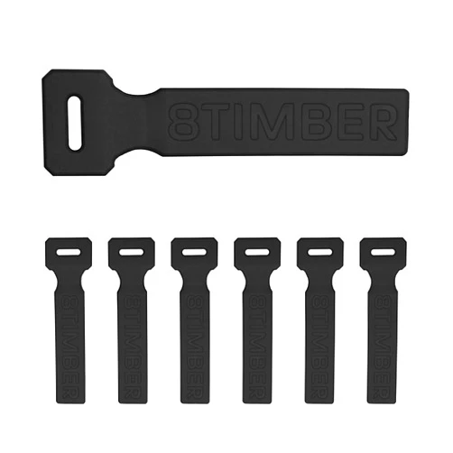 8TIMBER Zipper Pulls Set 6-Pack Black — Durable Silicone Accessories for Customizing Backpacks, Identifying Travel Luggage, Enhancing Tech Organization Bags and Upgrade Other Carry Pouches