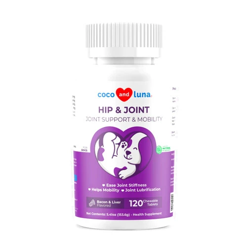 Coco and Luna Joint Support Supplement for Dogs - 120 Chewable Tablets - Glucosamine for Dogs - with Chondroitin, MSM & Manganese - Hip & Joint Supplement for Dogs Mobility Support & Dog Joint Pain Relief