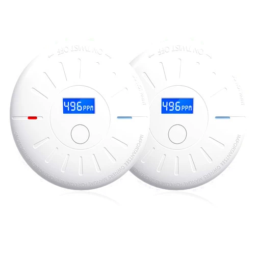 Lecoolife 2 Pack 10 Year Battery Operated Smoke and Carbon Monoxide Detector, Portable Fire Co Alarm for Home and Kitchen (White)