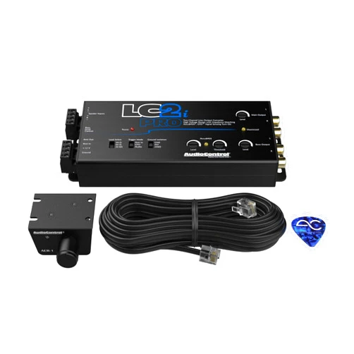 AudioControl LC2i PRO 2-Channel Line Output Converter with Wireless Qi Universal Phone Charger Kit. Impedance Matching, AccuBASS, GTO, Audio Signal Sense, 12V Turn-On and ACR-1 Dash Remote Sub Control