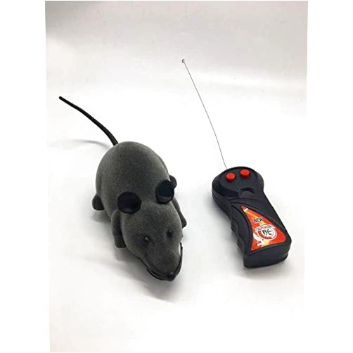 WEFOO Electronic Remote Control Rat, Simulation Mouse Toy for Cat Dog Kid, Gray