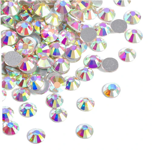 Beadsland 2880pcs Flat Back Crystal Rhinestones Round Gems for Nail Art and Craft Glue Fix, Crystal AB,SS10,2.7-2.9mm