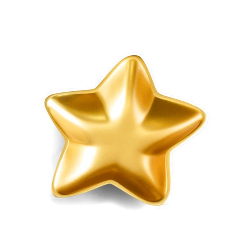 IHI EST. 1986 5-Point Star Design - 6 x 5.5 Inch Gold Tone Polished Aluminum Candy or Trinket Dish