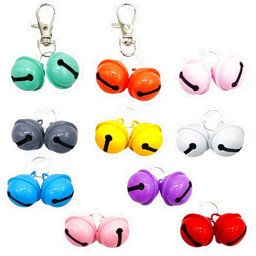 Barleygoo 20 Pack Pet Collar Bells Colorful 0.86 Inches Big Cat Dog Strong Loud Bell for Potty Training Charm for Collars Necklace Pendant