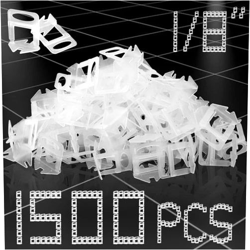 GRAUERHUND 1/8” Tile Leveling System Spacers 1500 PCS Tile Leveling Clips Kit Prevent Tile lippage Leveler Spacers for DIY Professional Ceramic Tile and Stone Installation (1/8 IN, 1500)