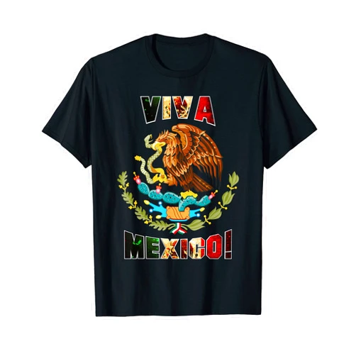 Mexican Pride Camisa Viva Mexico Mexicans flag emblem coat of arms tee t-shirts
