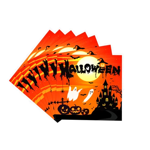 Fobeone Halloween Party Napkins Fobeone Black and Orange Spooky Halloween Disposable Paper Napkins Luncheon Napkins for Halloween Party 2022 Supplies Decorations（2-ply, 6.5X6.5 in, 24 Count)