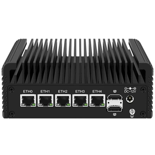 CWWK PC CWWK AlderLake-N100 5-Port Firewall Appliance with i226-V, DDR5 Slot, 2.5G RJ45 Network Port, 4K Display Outputs, M.2 NVMe Slots, SATA3.0, USB2.0, TPM Compatibility, Mini PC (N100-5L-Barebone)