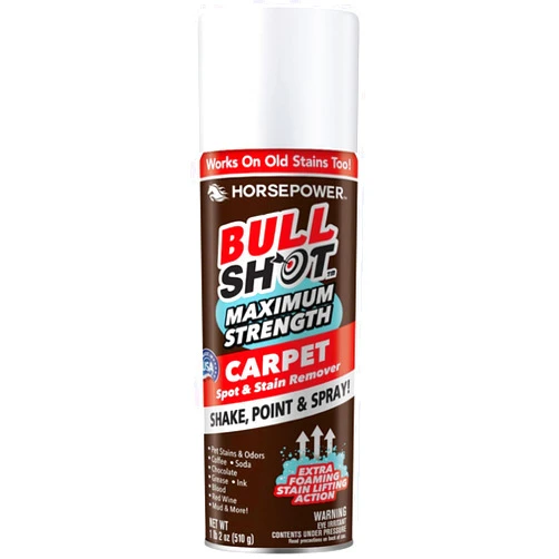 Horsepower Bull Shot MAX Strength Carpet Spot & Stain Remover, AS-SEEN-ON-TV, Made In US, Just Point & Spray, Stain-Lifting Foam Action, Coffee, Wine, New & Old Stains & More