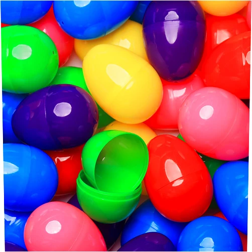 Entervending Easter Eggs 3” - 6 Colors Bright Fillable Easter Eggs – 12 pcs - Easter Basket Stuffers - Empty Large Enough to Hold Toy and Candy - Plastic Easter Eggs Filler Bulk - Egg Hunt Kids Surprise