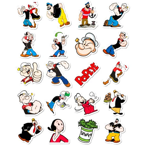 Generic Sticker Vinyl Stickers Popeye Decal Bumper Laptop Bike Car Truck for Guitar Water Botter Luggage Home Decor Skateboard