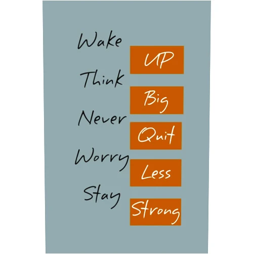 BAHIM ANR Wake UP Think Big Never Quit Worry Less Stay Strong: Inspirational Quote Notebook handy 6