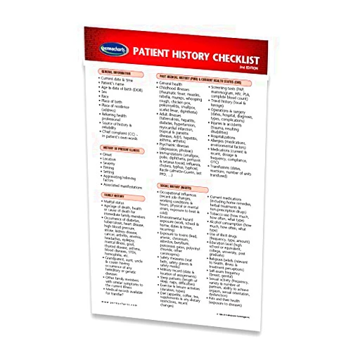 Permacharts Patient History Checklist - Pocket Chart - Medical Quick Reference Guide by Permacharts