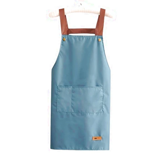 HARONAR Simple and Functional Bib Apron - Unisex Adjustable Waterdrop Resistant with 2 Pockets Cooking Kitchen Apron