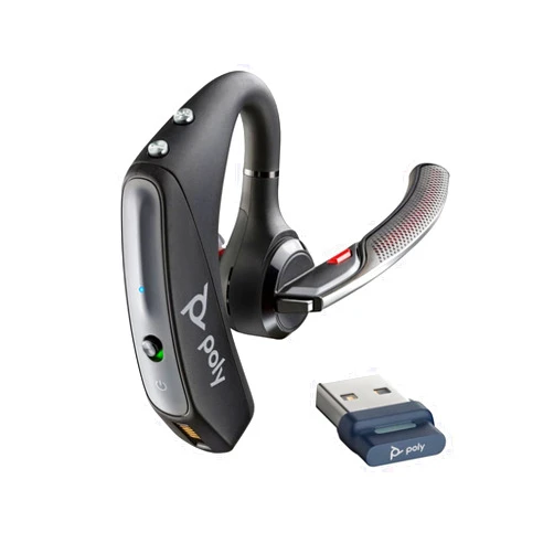 Plantronics by Poly Voyager 5200 UC Wireless Headset & Charging Case - Single-Ear Bluetooth Headset w/Noise-Canceling Mic - Connect Mobile/Mac/PC via Bluetooth - Works w/Teams, Zoom - (206110-102)