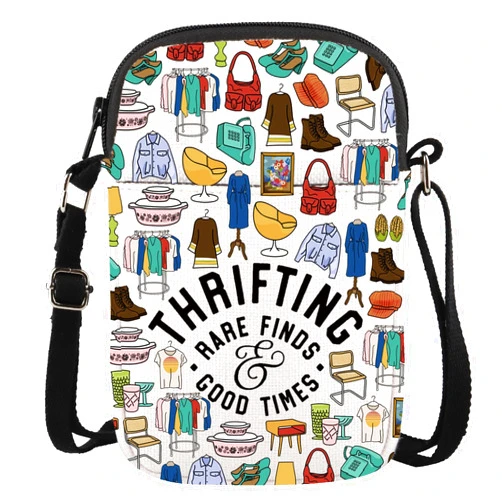 GJTIM Thrift Store Lover Gift Thrift Shopper Gift Thrifting Rare Finds Good Times Crossbody Bag for Thrifter