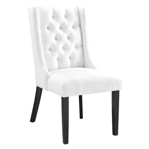 Modway Baronet Button Tufted Fabric, One Dining Chair, White