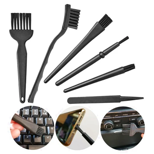 YIUIRUOI 1Pcs 6 in 1 Antistatic Brush Portable Antistatic Cleaning Brush Set Suitable for Cleaning Keyboard, Computer, Camera, Mobile Phone Motherboard and Other Electronic Products