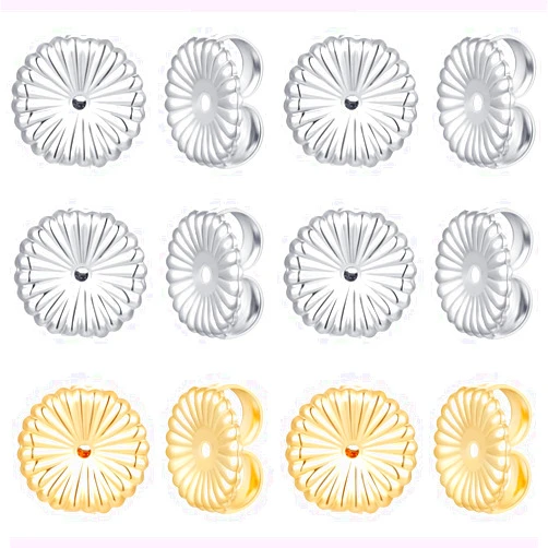 Fomissky-sisa Large Earring Backs for Droopy Ears Ear Lifting, 12 pc Secure Earring Lifters Backs Replacements, Earring Supports for Heavy Earrings