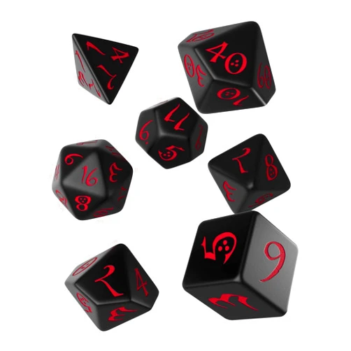 Q Workshop Q-Workshop Classic RPG Black & Red Dice Set (7), Multicolor