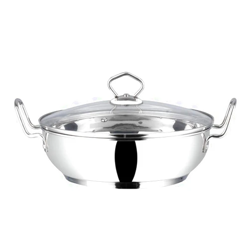 Vinod Stainless Steel Kadhai – Tempered Glass Lid – Induction Friendly Wok(20cm/8 Inch) – 2 Liters(2.1 Quarts) – 8.5 Cups – Multi-Use Pot – Suitable For Indian Cooking, Sauce, Deep Fry, Stew