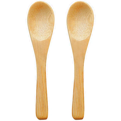 ThougrLyh Bamboo Spoons,2 pcs Length 3.5 Inches,Suitable for 3.9 Inches Diameter Salt Cellars,Paired with ThougrLyh Bamboo Salt Box
