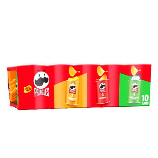 Pringles Potato Crisps Chips, Lunch Snacks, On-the-Go Snacks, Grab N' Go, Variety Pack, 13.7oz Tray (10 Cans)