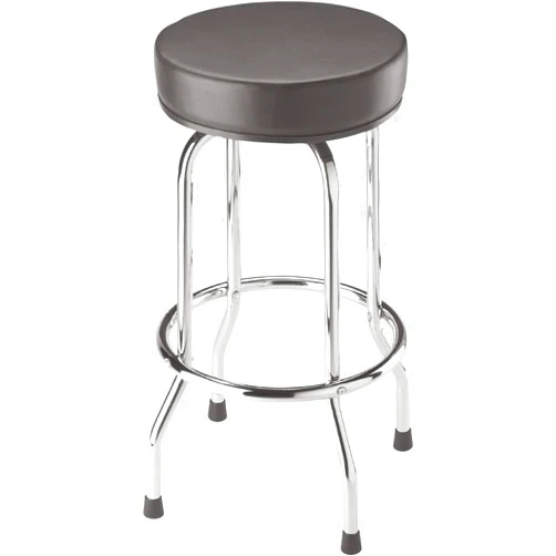 BIG RED Torin Swivel Bar Stool: Padded Garage/Shop Seat with Chrome Plated Legs, Black, 28.74