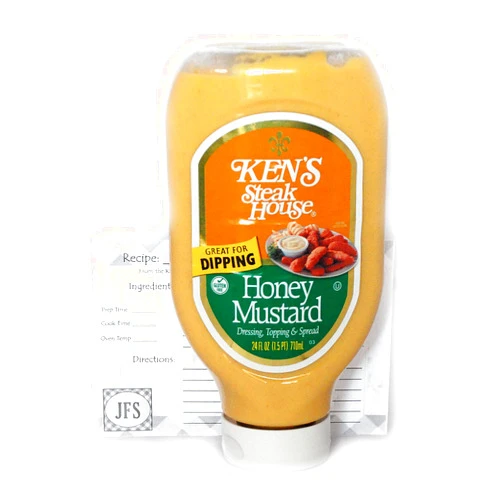 DOGNNAK Ken's Honey Mustard, 1-24 Ounce Bottle Bundled with a JFS Recipe Card