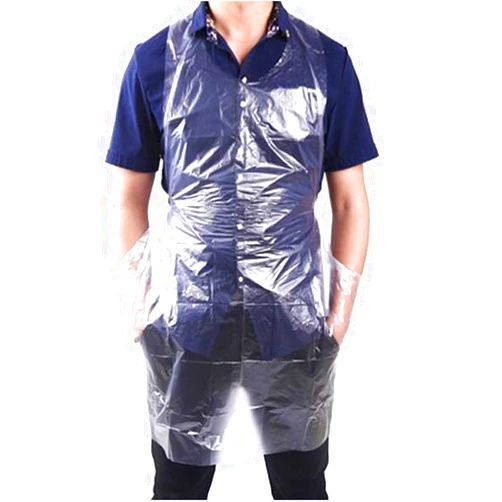 XUMIN 100PCS 23.6x38.5Inch Clear Plastic Waterproof Disposable Aprons Bib for Cooking Hairdressing Arts Crafts
