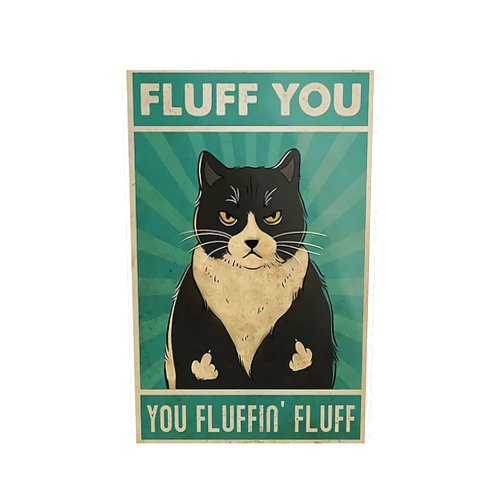 MWBBAR Vintage Tin Sign Cat Black Cat Metal Poster Signs Wall Decor Home Wall Art Decoration Retro Metal Tin Sign 8x12 inch