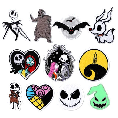 Generic 11 PCS Embroidered Patches Horror Movie Embroidered Applique Repair Patch DIY Craft Accessories Sew on Iron on Patches for Halloween Costume Jean Backpacks