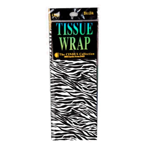 Cindus 4 Count Tissue Zebra Print, Multicolor