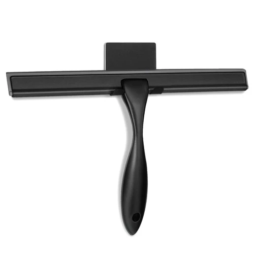 HIWARE All-Purpose Shower Squeegee for Shower Doors, Bathroom, Window and Car Glass - Black, Stainless Steel, 14 Inches