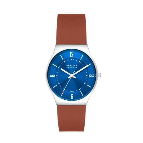 Skagen Men's Grenen Three-Hand Date Watch With Steel Mesh or Leather Band