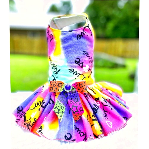 Group One Dog Gallery Pet Dog Cat Harness Everyday Dress Washable (XXS, Live Love Rescue)