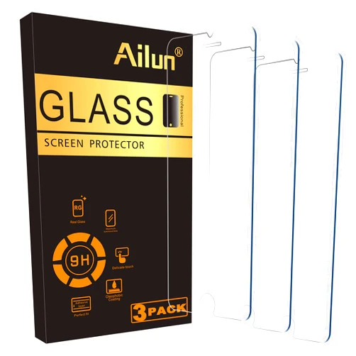 Ailun Screen Protector Compatible for iPhone 8 plus,7 Plus,6s Plus,6 Plus, 5.5 Inch 3Pack Case Friendly Tempered Glass