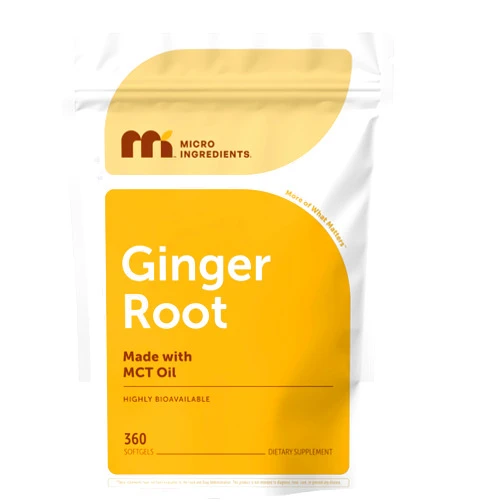 Micro Ingredients Ginger Root with MCT Oil, 360 Softgels | Fresh Ginger Root Extract | Herbal Supplements for Women & Men | Non-GMO, Gluten Free, Soy Free