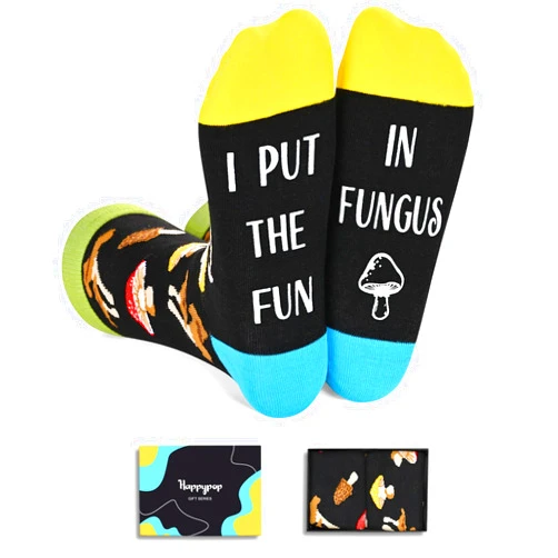 HAPPYPOP Funny Plant Gifts Mushroom Socks for Women Men - Plant Socks, Mushroom Gifts for Teens, Nature Gifts