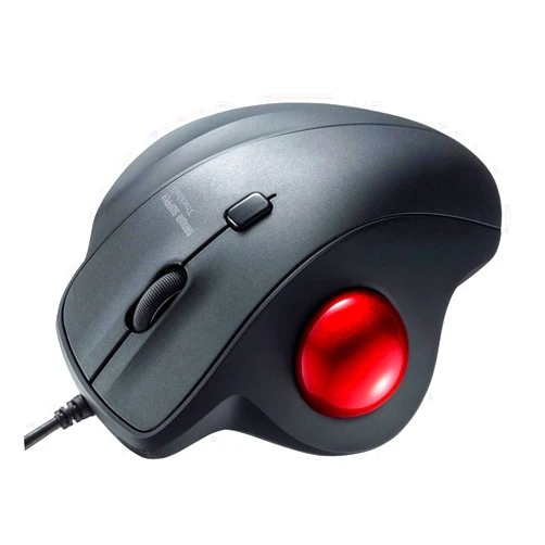 Sanwa Supply MA-TB128BK Wired Trackball, Silent, 3 Button, Optical